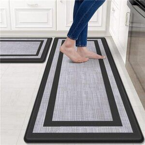 Mattitude Anti-Fatigue Kitchen Mats 2-Pack Non-Skid Waterproof Ergonomic Rugs